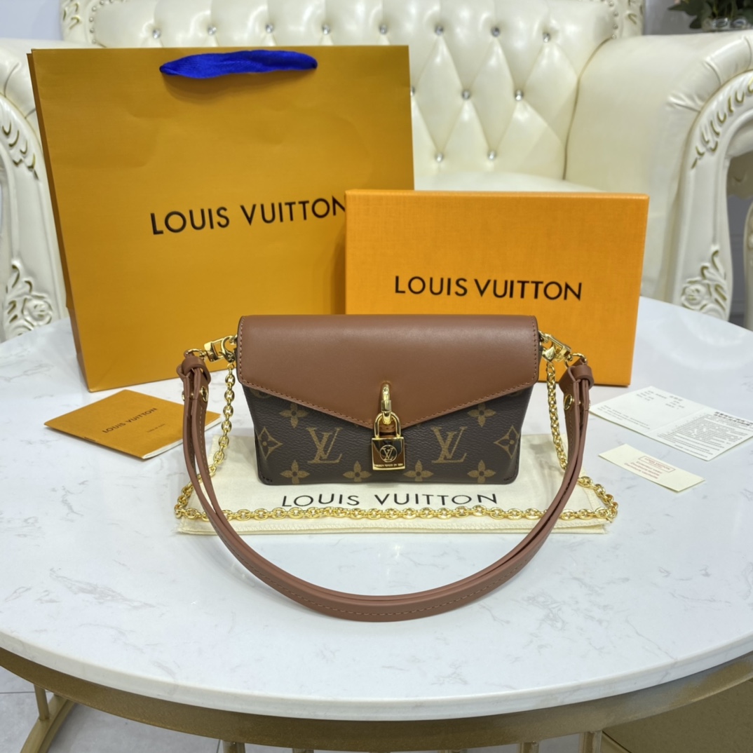 Louis Vuitton PADLOCK ON STRAP Handbag Monogram M80763 Caramel